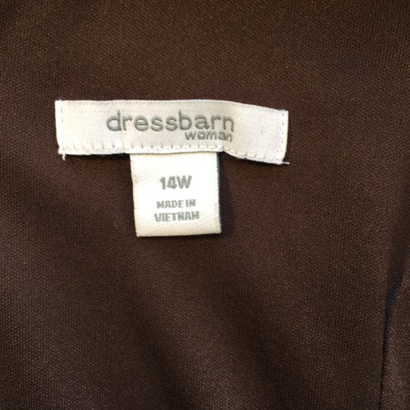 Dress Barn Turquoise and Brown Abstract Floral Dress Size 14W - Picture 5 of 7